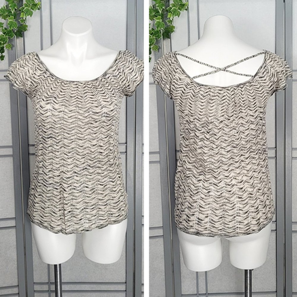 Charlotte Russe Metallic Cross Back Knit Top S